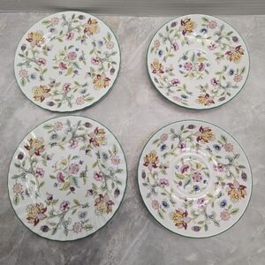 4 Haddon Hall Minton Bone China 2-5 3/4" Saucers 2-6 1/2" Dessert Plates B-1451